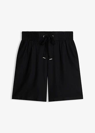 Bermude din viscoză, cu cordon • negru • magazin bonprix