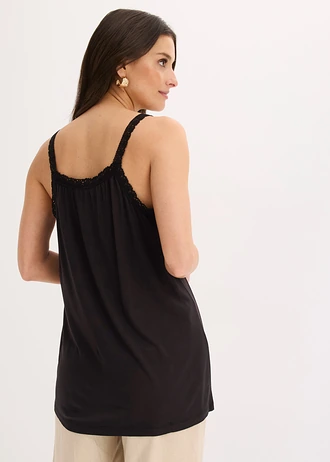 Top van soepele viscose, Kleur: zwart