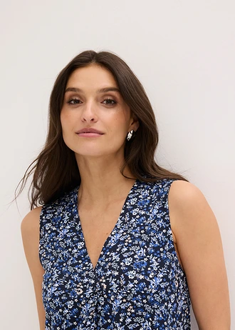 Top van viscose-mix • blauw gebloemd • bonprix online shop