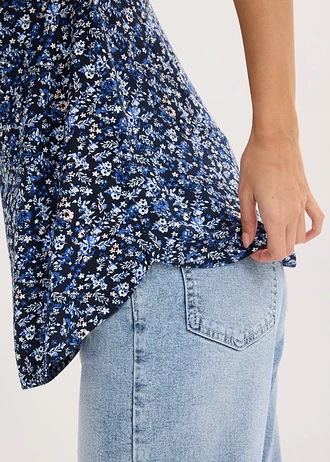 Top van viscose-mix • blauw gebloemd • bonprix online shop