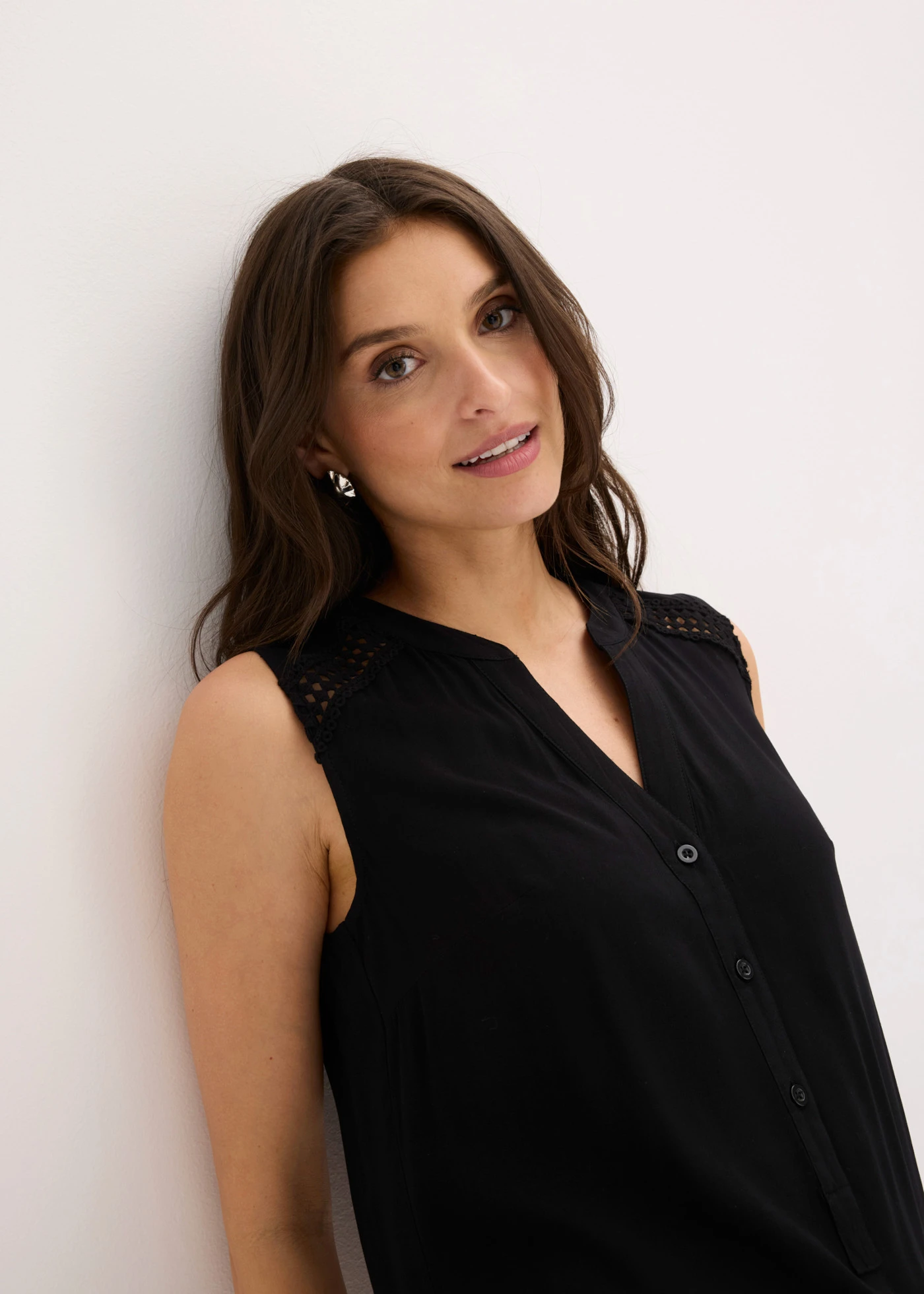 Blousetop van pure viscose • zwart • bonprix online shop