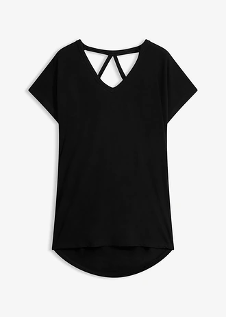 T-shirt z wiskozy pochodzącej ze zrównoważonych źródeł • czarny • sklep bonprix