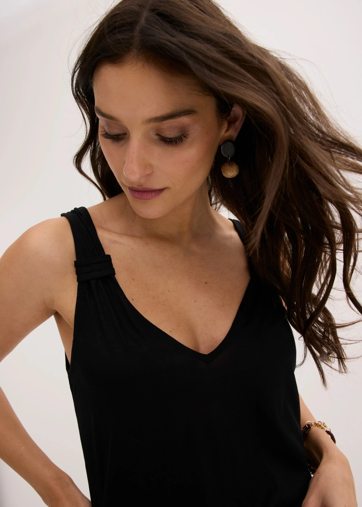 Jersey top van puur viscose • zwart • bonprix online shop