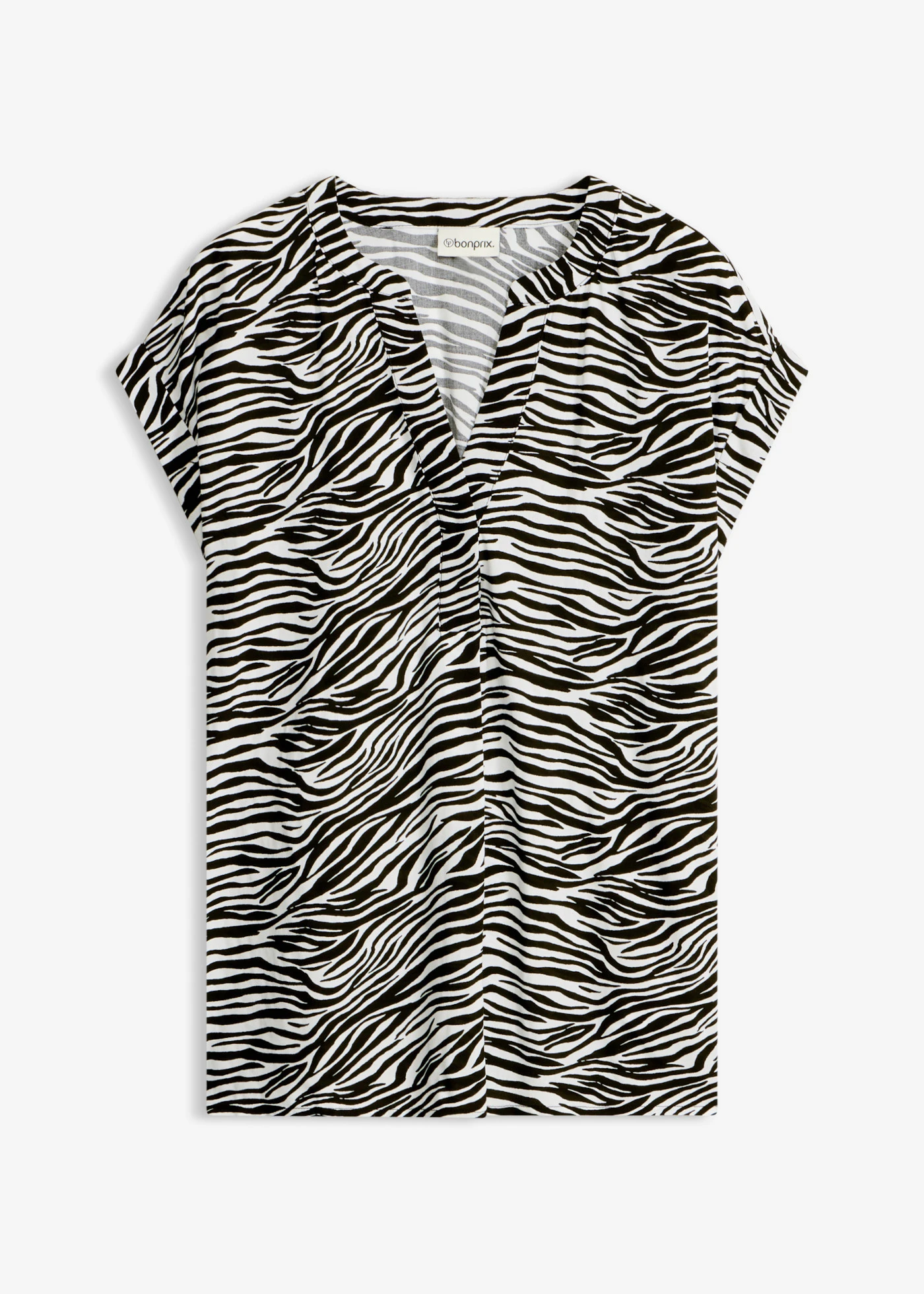 Tuniek van viscose • zwart-wolwit zebraprint • bonprix online shop