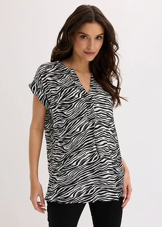 Tuniek van viscose • zwart-wolwit zebraprint • bonprix online shop