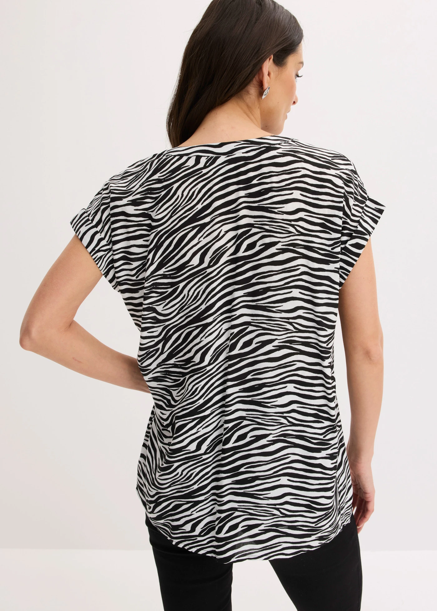 Tuniek van viscose • zwart-wolwit zebraprint • bonprix online shop