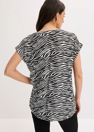 Tuniek van viscose • zwart-wolwit zebraprint • bonprix online shop