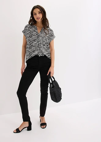 Tuniek van viscose • zwart-wolwit zebraprint • bonprix online shop