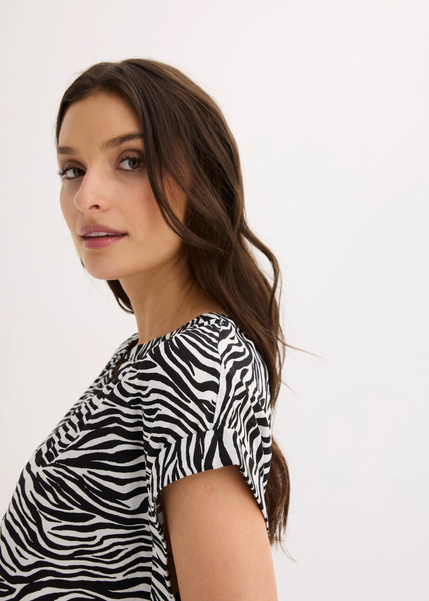 Tuniek van viscose • zwart-wolwit zebraprint • bonprix online shop