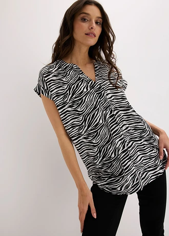 Tuniek van viscose • zwart-wolwit zebraprint • bonprix online shop