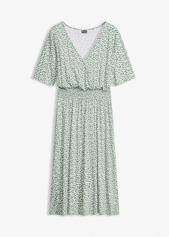 Jersey jurk in een viscosemix • pastelgroen gebloemd • bonprix online shop