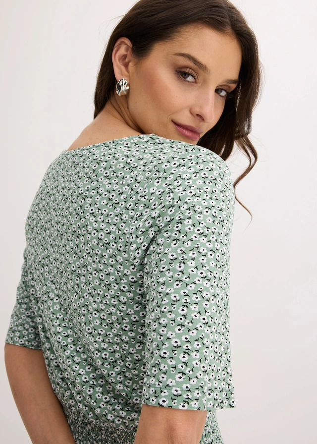Robe en jersey viscose • vert pastel floral • product-page.page-title-suffix