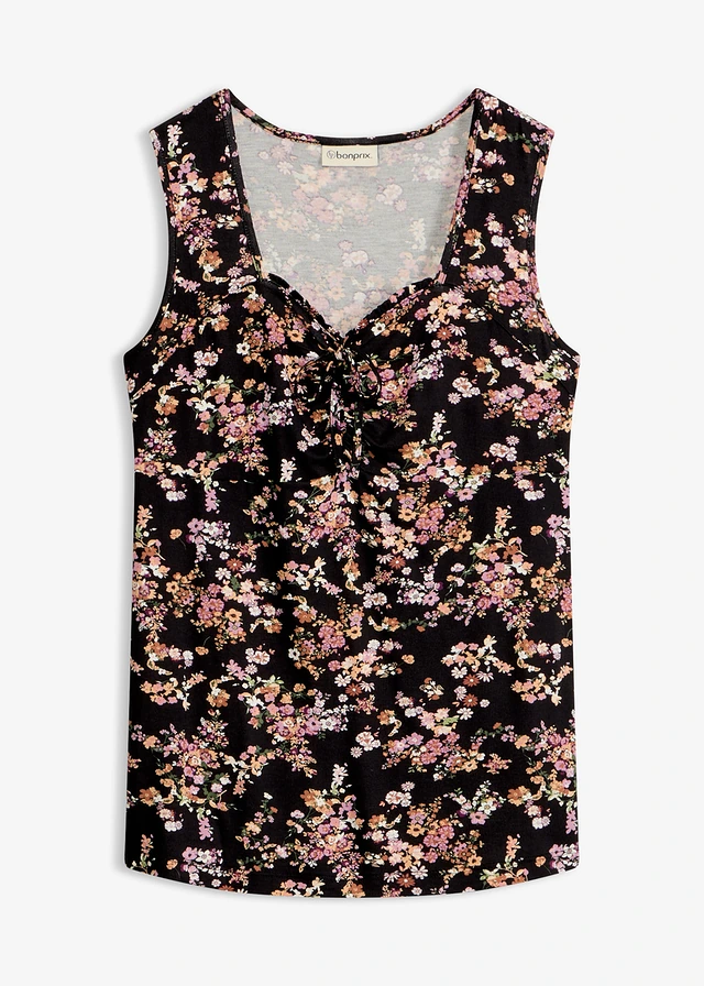 Top in een viscosemix • zwart gebloemd • bonprix online shop