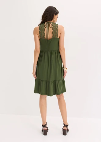 Robe en jersey viscose, Couleur: olive