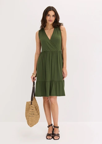 Robe en jersey viscose, Couleur: olive