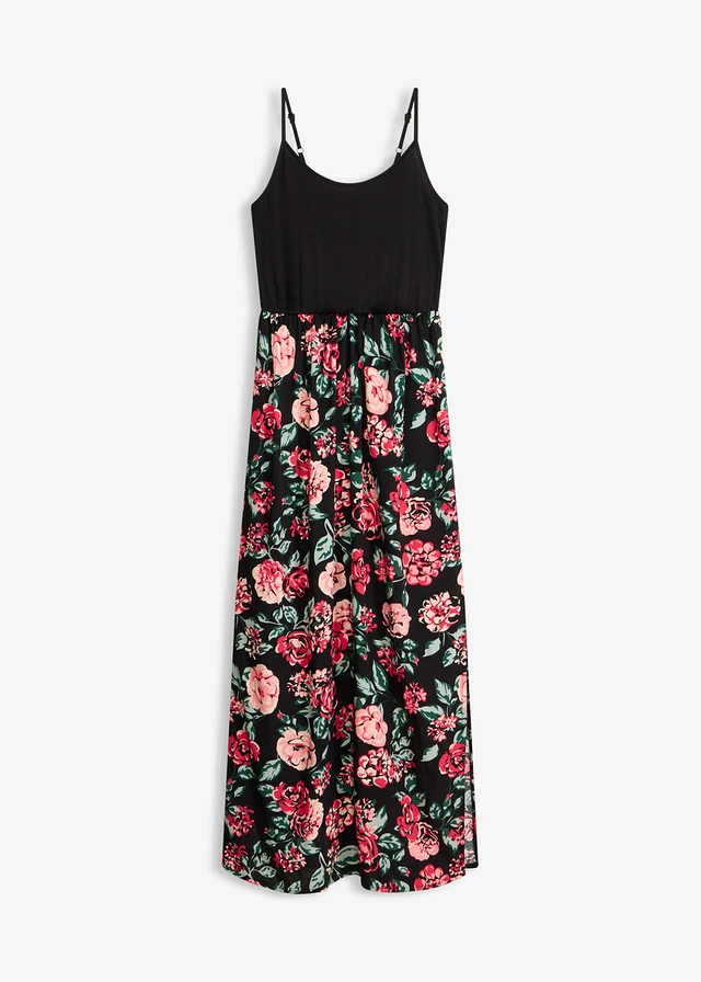 Maxi jurk met viscose • zwart gebloemd • bonprix online shop