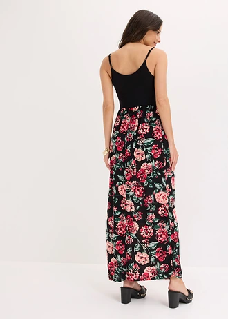 Maxi jurk met viscose • zwart gebloemd • bonprix online shop