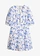 Robe courte 100% coton, Couleur: blanc/bleu clair floral