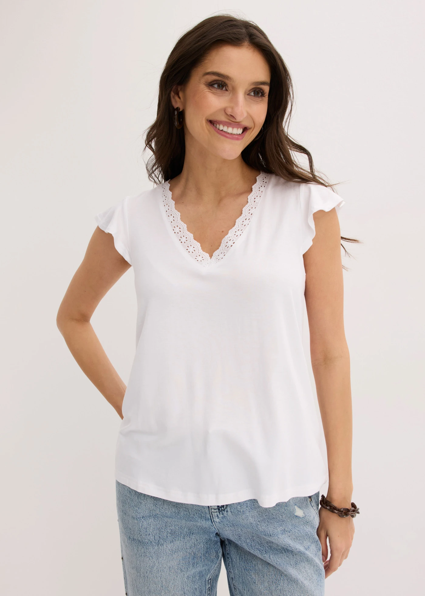 Shirt in een viscose-mix • wit • bonprix online shop