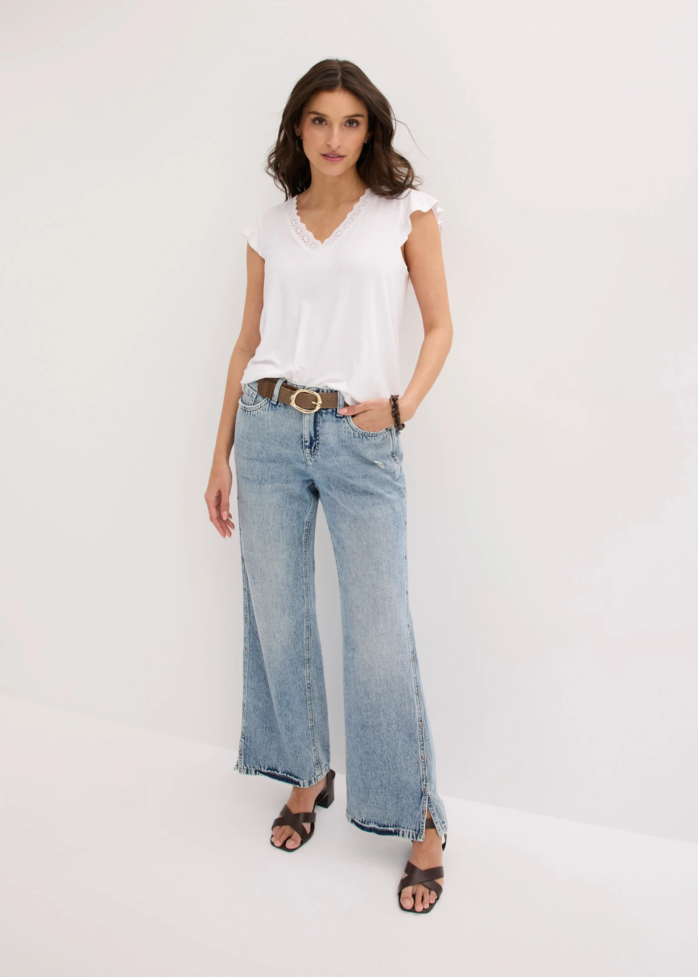 Shirt in een viscose-mix • wit • bonprix online shop