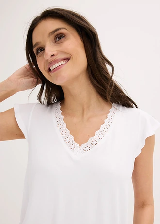 Shirt in een viscose-mix • wit • bonprix online shop