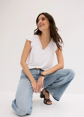 Shirt in een viscose-mix • wit • bonprix online shop