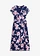 Rochie midi cu mesh imprimat, culoare: bleumarin înflorat