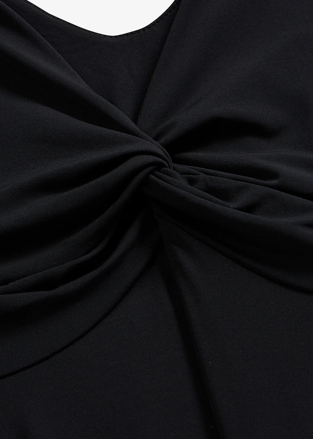 Rochie din tricot cu decolteu în V • negru • magazin bonprix