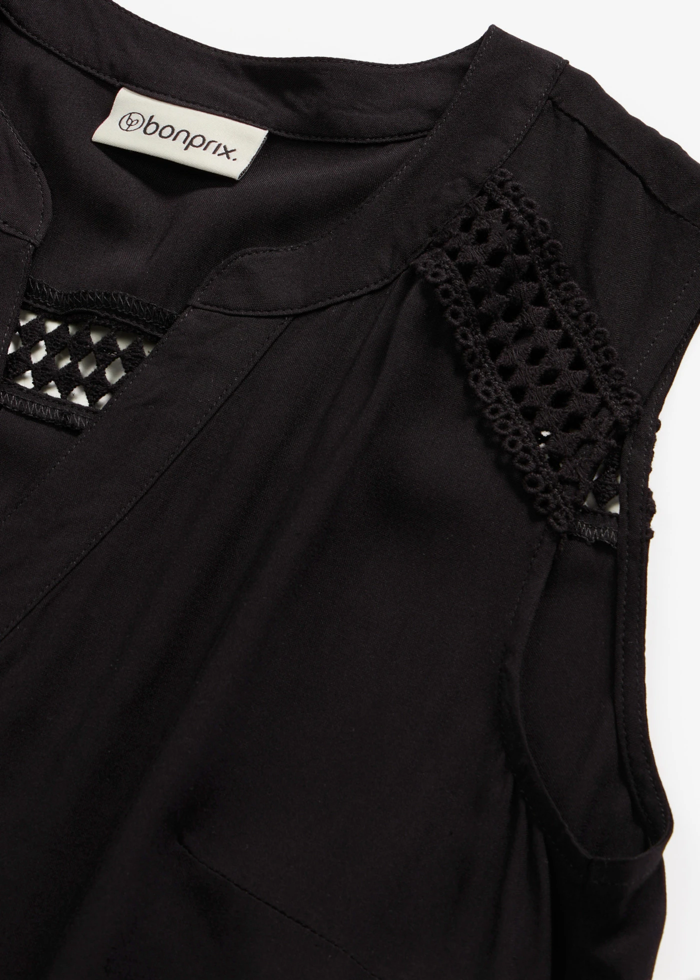 Blousetop van pure viscose • zwart • bonprix online shop