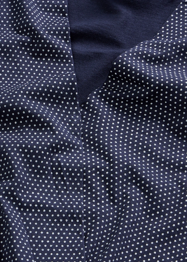 Robe midi en viscose extensible • bleu foncé pois blanc • product-page.page-title-suffix