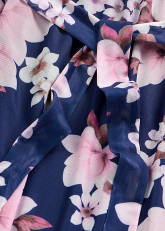Gedessineerde midi jurk van mesh • donkerblauw gebloemd • bonprix online shop