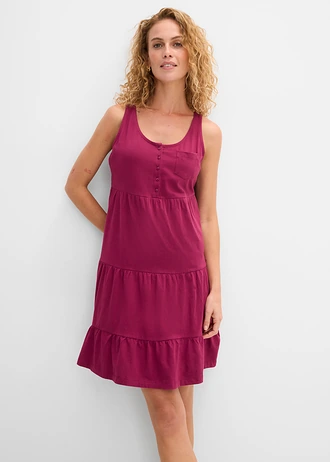 Jurk van katoen-jersey, petite, Kleur: bessen