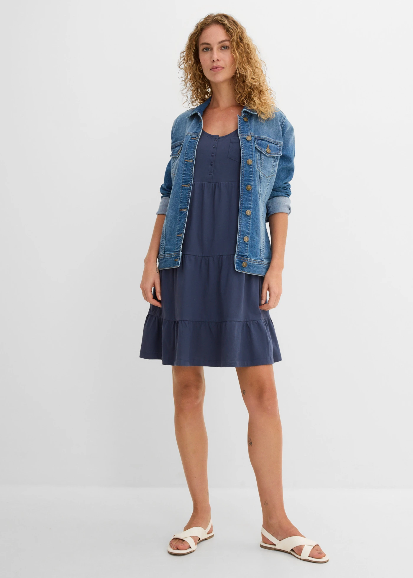 Jurk van katoen-jersey, petite • indigo • bonprix online shop
