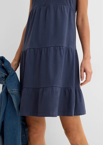 Rochie scurtă din jerse din bumbac • indigo • magazin bonprix