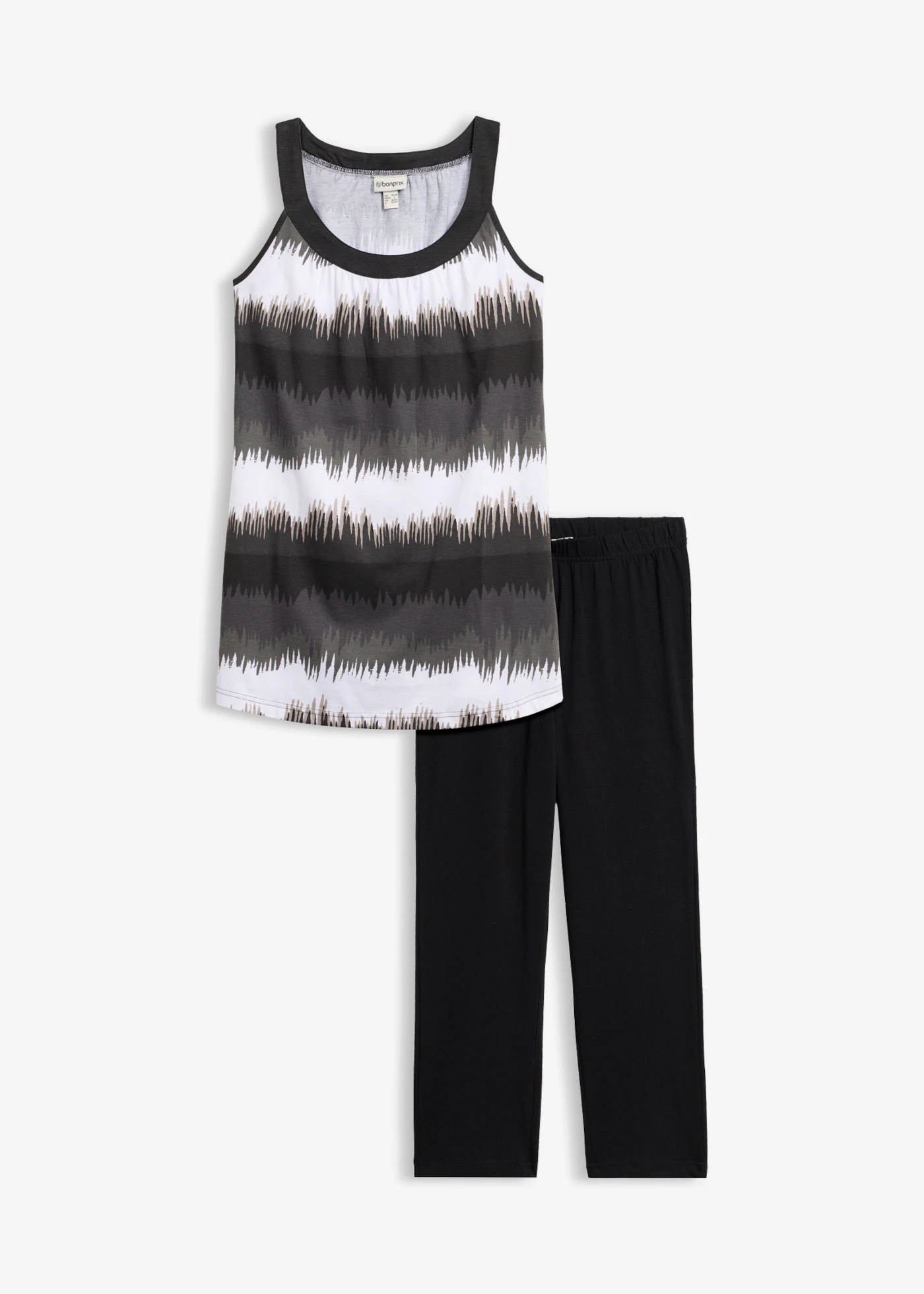 Ruha+capri legging (2-részes szett) • fekete-grafikai mintás • bonprix áruház