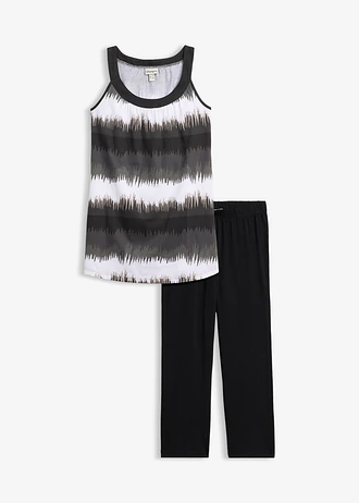 Jurk + capri legging (2-dlg. set) • zwart grafische print • bonprix online shop