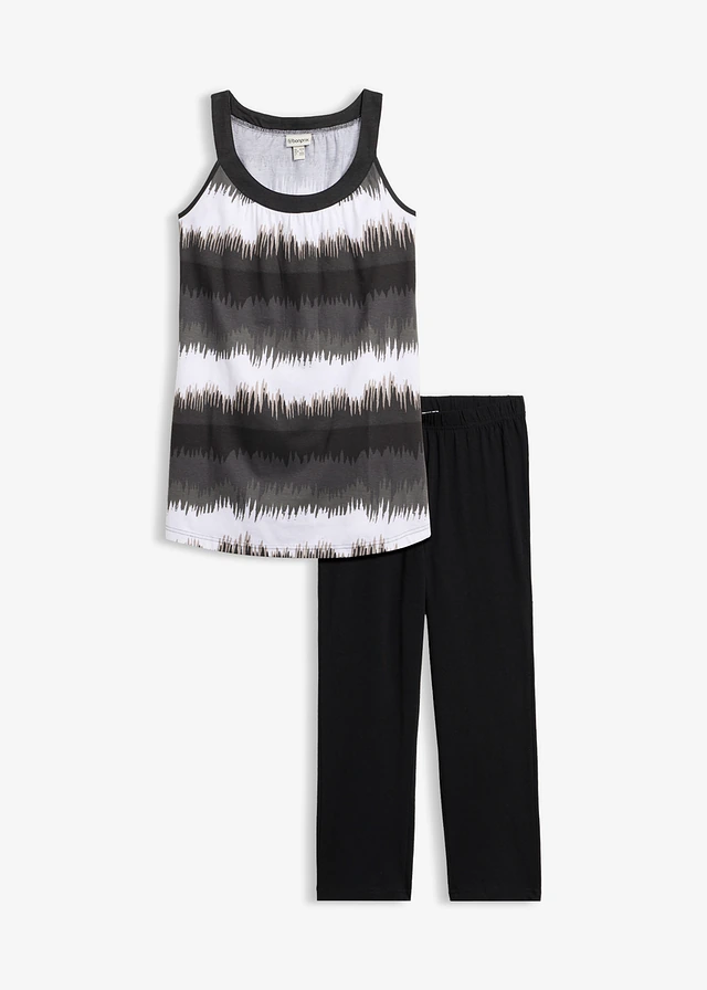 Jurk + capri legging (2-dlg. set) • zwart grafische print • bonprix online shop