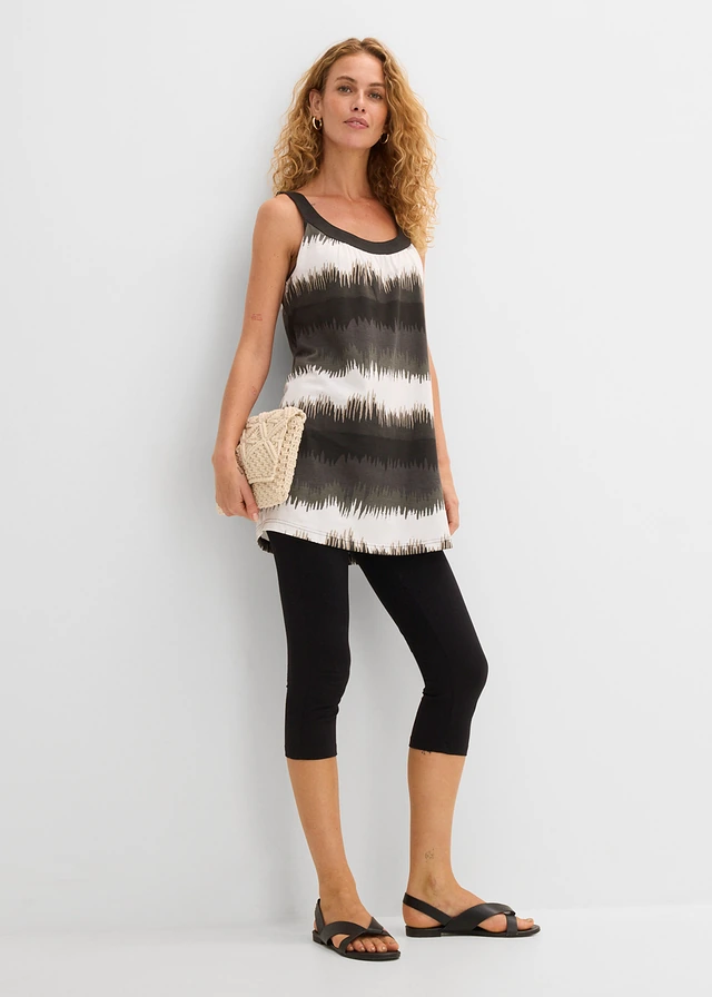Jurk + capri legging (2-dlg. set), Kleur: zwart grafische print