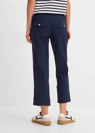 3/4 strečové cargo kalhoty, barva: tmavě modrá