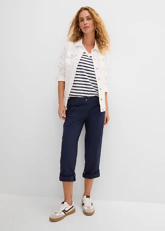 Pantalon extensible cargo 3/4 • bleu foncé • Boutique bonprix
