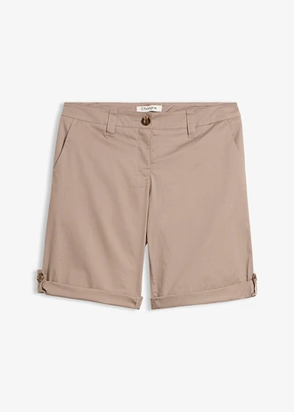 Bermudy ze stretchem, kolor: brunatny