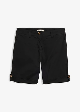 Stretch bermuda, Kleur: zwart