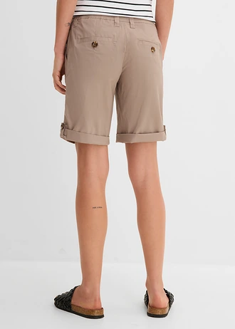 Stretch bermuda, Kleur: taupe