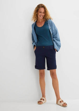 Stretch bermuda, Kleur: donkerblauw