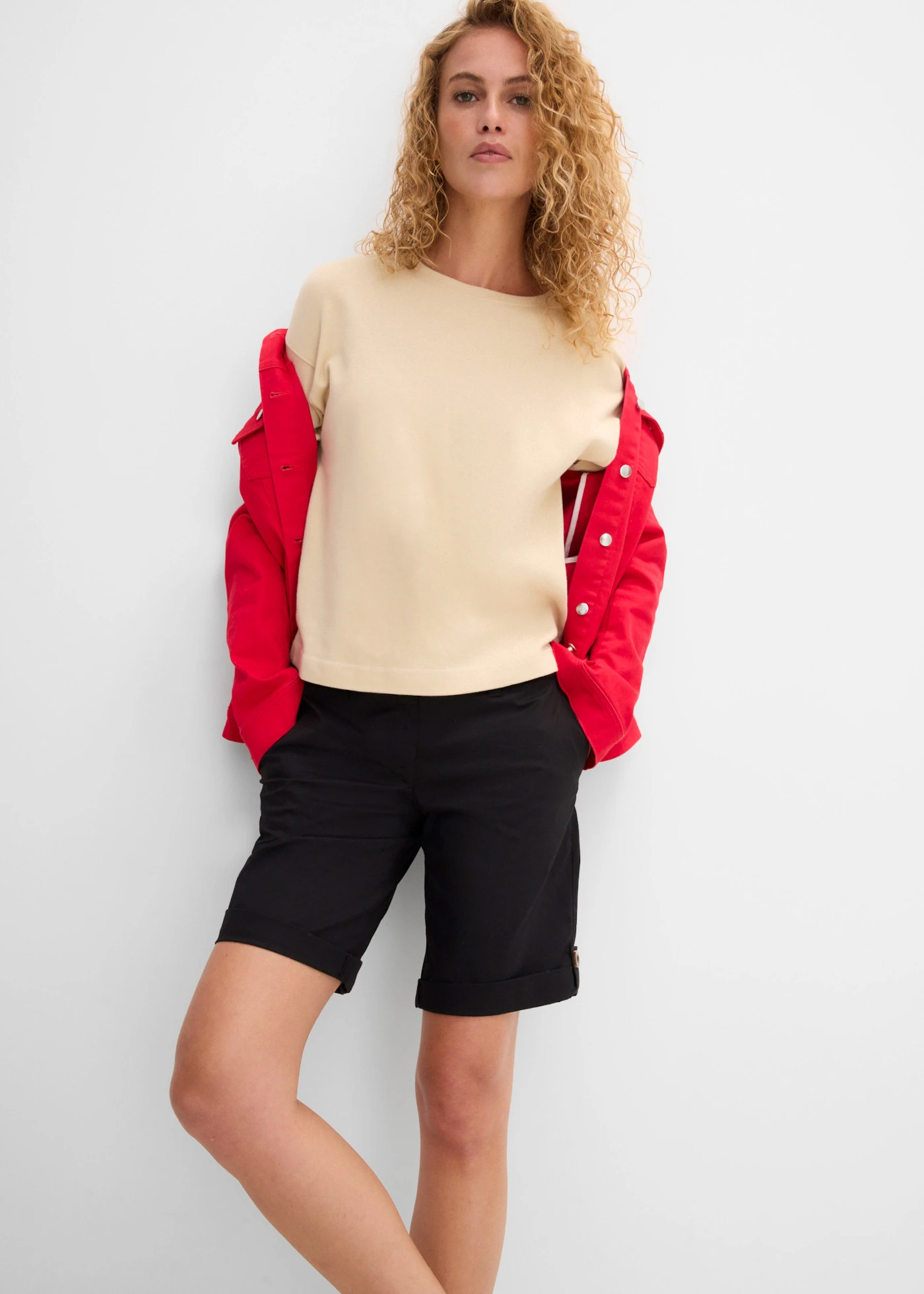 Stretch bermuda • zwart • bonprix online shop