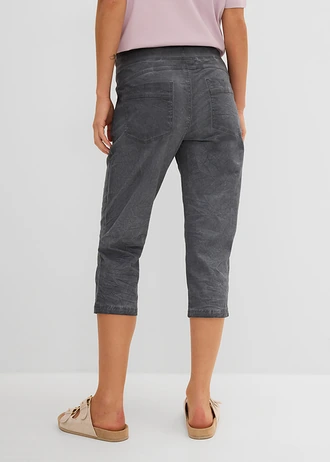 3/4 broek met contrasterende strikkoordjes, Kleur: rookgrijs