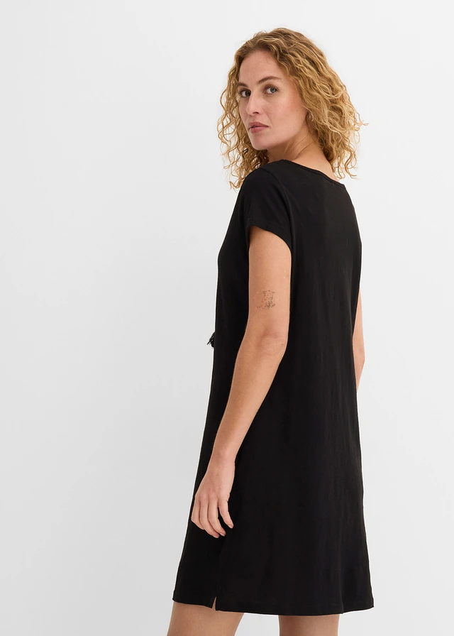 Robe en jersey coton flammé • noir floral • product-page.page-title-suffix