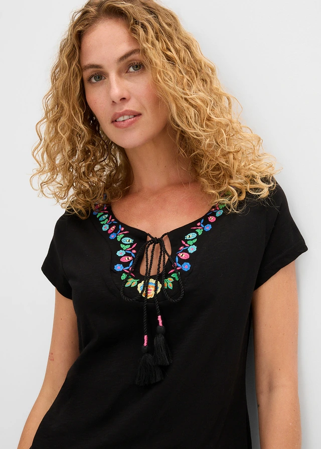 Robe en jersey coton flammé • noir floral • product-page.page-title-suffix