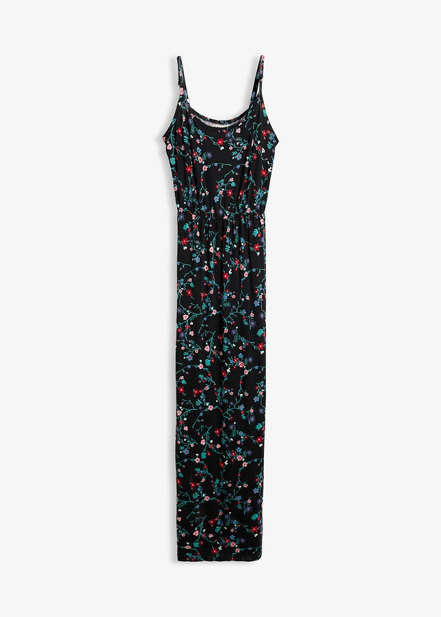 Maxi jurk met print • zwart gebloemd • bonprix online shop