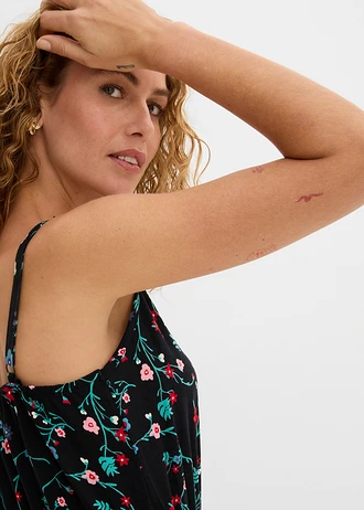 Maxi jurk met print • zwart gebloemd • bonprix online shop